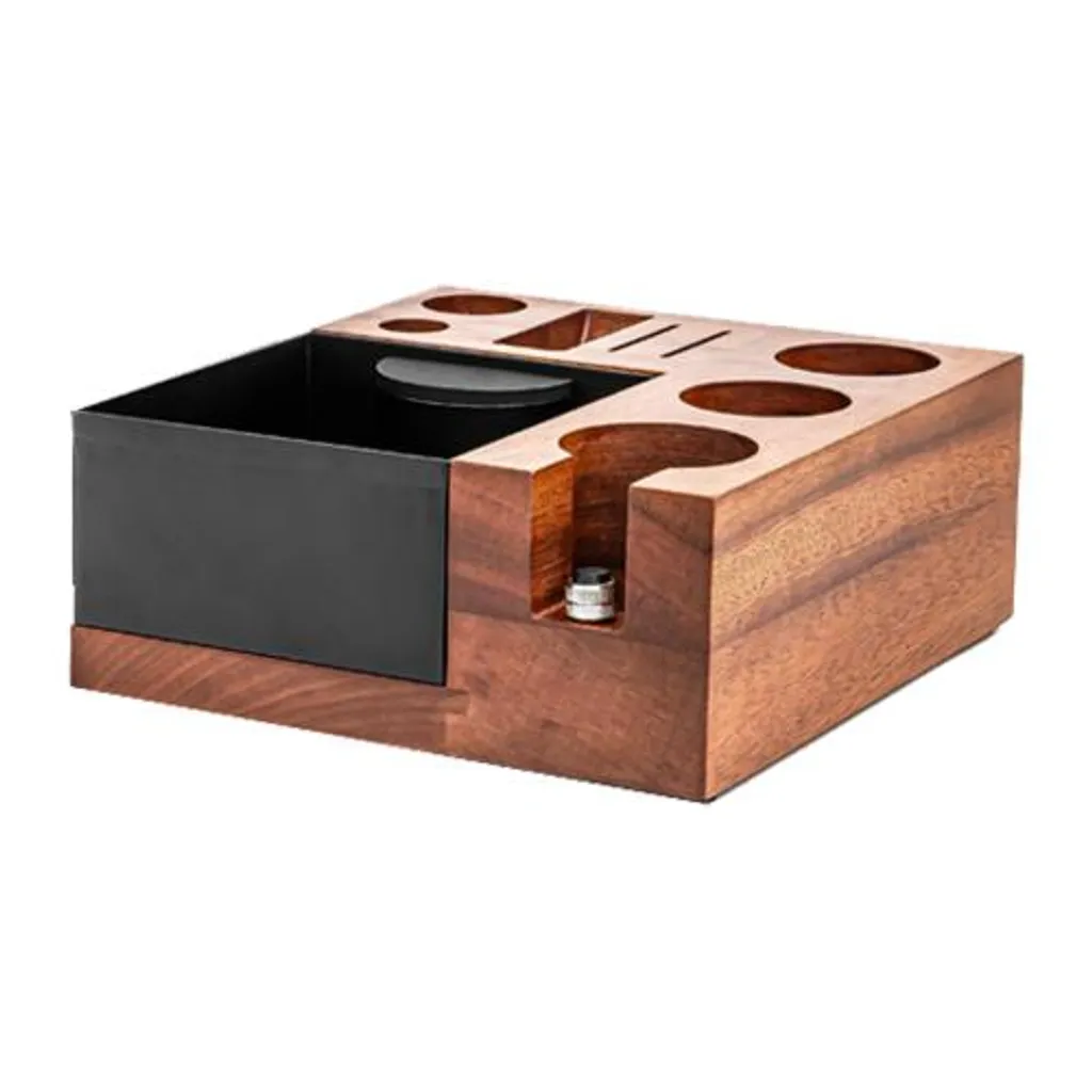 Espresso-Tamper-Verteiler, Siebträgerhalter, Espresso-Klopfbox, abnehmbare Kaffeesatzbox aus Holz für Haushalt, Bar, Hotel, Restaurant, Geschäft Farbe Anzug 51mm 53mm 54mm
